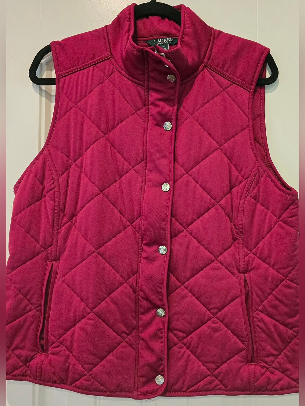 Lauren Ralph Lauren Fuchsia Quilted Puffer Vest